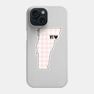 USA States: Vermont (pink plaid) Phone Case
