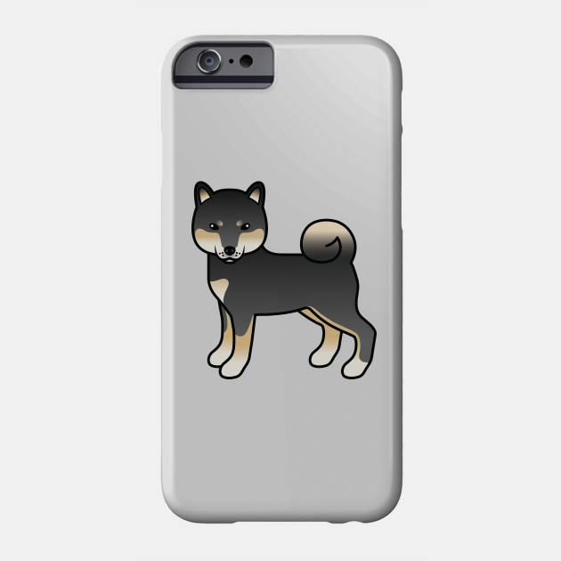 Black And Tan Shiba Inu Cute Cartoon Dog Illustration