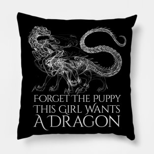 Girl wants a Dragon. Pillow