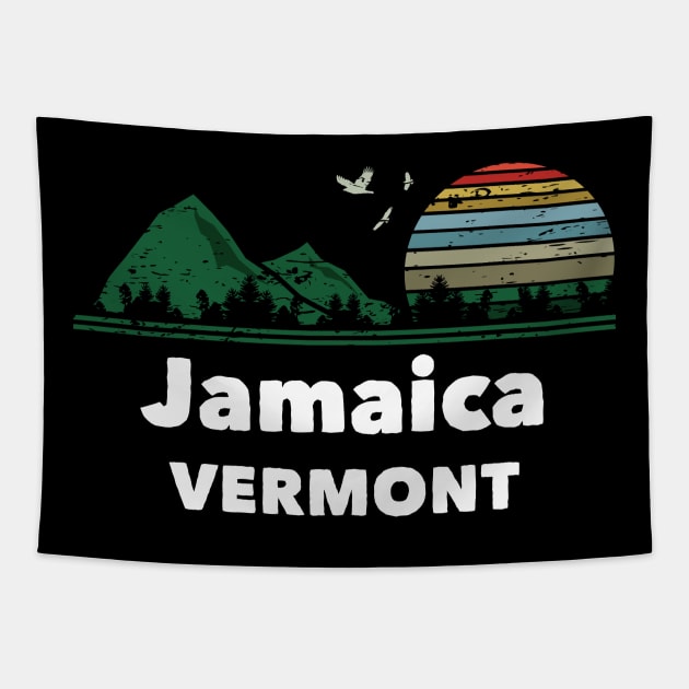 Mountain Sunset Flying Birds Outdoor Jamaica Vermont Tapestry by greenrepublicmerch