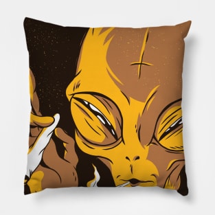 Smoking Alien Pillow