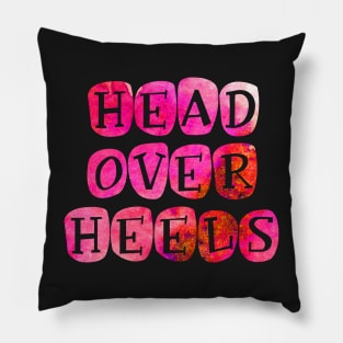 Bright 'Head over Heels' Typography Design Pillow