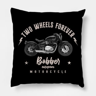 Two Wheels Forever European Bobber Pillow