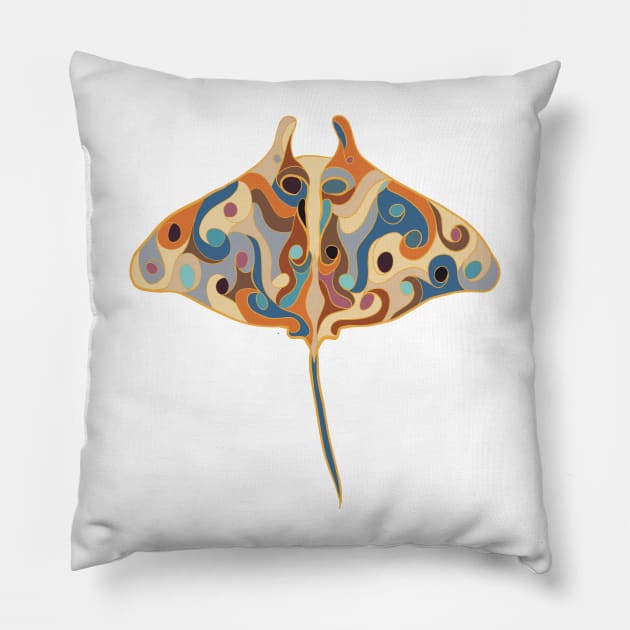 Stingray 4 Pillow by Abstract Scribbler