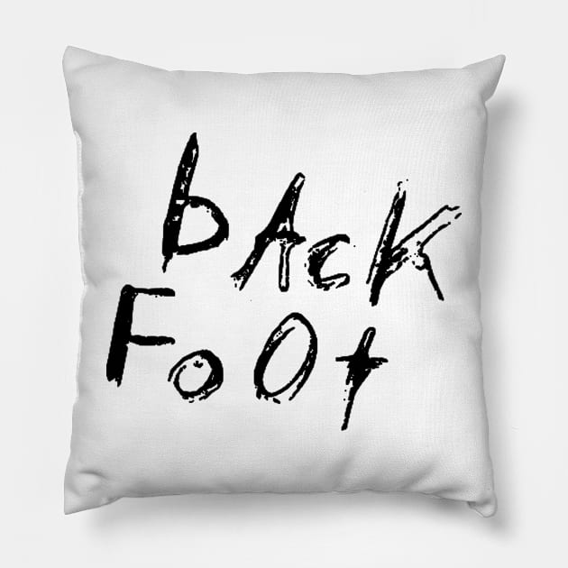 dark and gritty back foot text Pillow by MacSquiddles