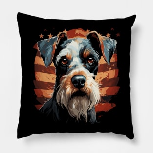 Patriotic Miniature Schnauzer Pillow