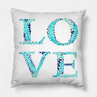 Love #1 teal Pillow