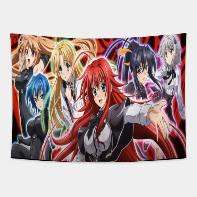 High School DXD Anime All the Main Girls Tapestry by Aventi