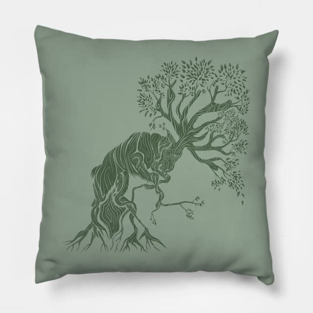 ALCES ARBORIS UNO VERIDIS Pillow by Mainahste