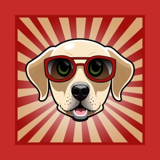 Puppy Wearing Red Sunglasses Labrador Retriever T-Shirt