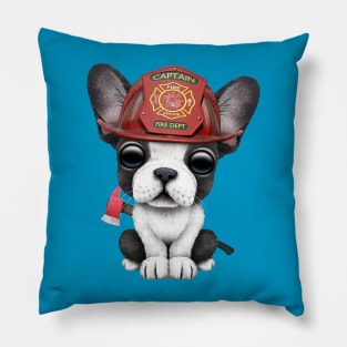 Cute French Bulldog Puppy Firefighter Pillow