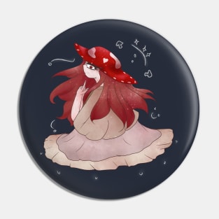 Whimsigoth Cottagecore Red Mushroom Girl Pin