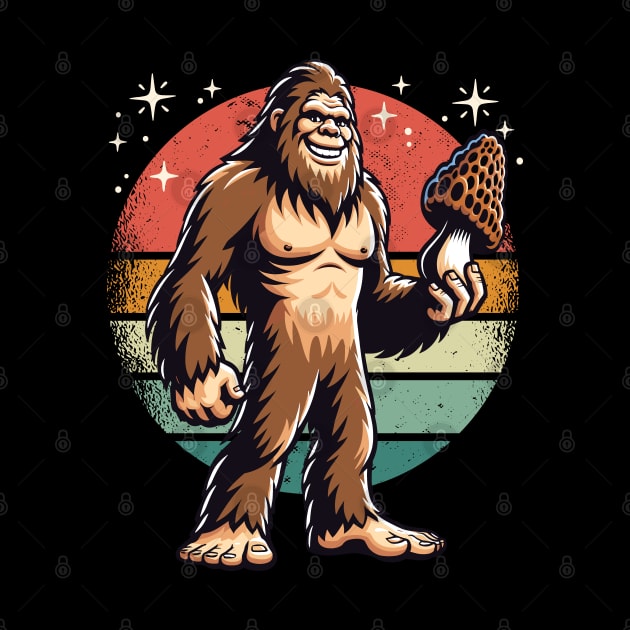 Bigfoot Morel Mushroom Hunter - Sasquatch and Shrooms by Graphic Duster