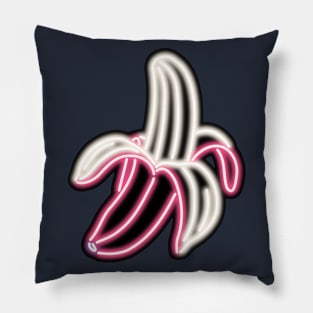 Pink Neon Banana Bar Sign Top Left Pillow