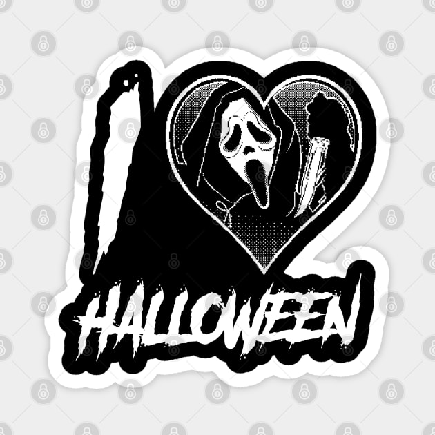 ghostface halloween Magnet by Pixelwave