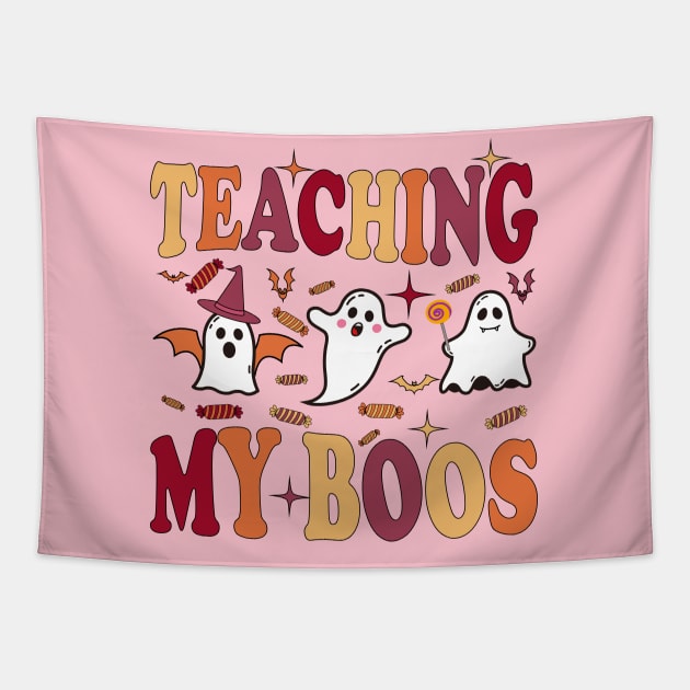 ghost boo halloween teaching my boos halloween costume idea for Teacher Student Tapestry by greatnessprint