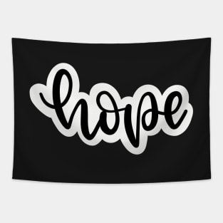 Hope Black Script Tapestry