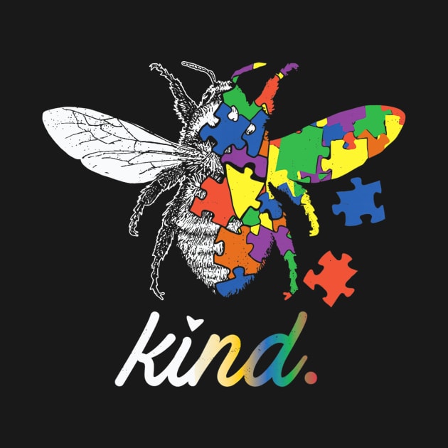 Bee Kind Beautiful Autism Awareness Gift Tee Shirt Puzzle by craiglimu