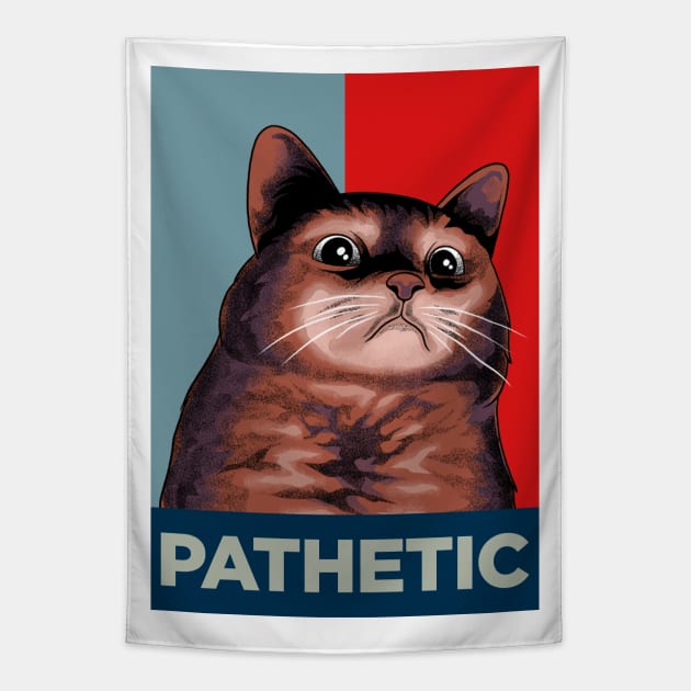 pathetic cat meme Tapestry by milatees