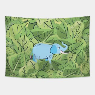 Elephant in Leaves Tapestry