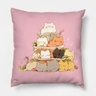 Cute Cat Pile Pillow