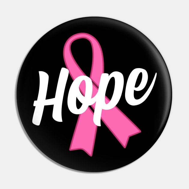 HOPE - Breast Cancer Awareness Pink Ribbon Pin by jpmariano