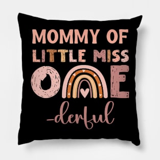 Boho Mommy of Miss Onederful 1st Birthday Girl Cute Pillow