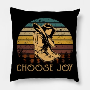 Choose Joy Cowboy Boots Pillow