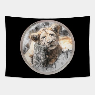 Lion Lion Cub Wild Animal Safari Africa Jungle Tapestry