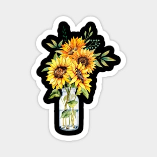 Sunflower Flora Minimalist Vintage Positive Japanese Magnet