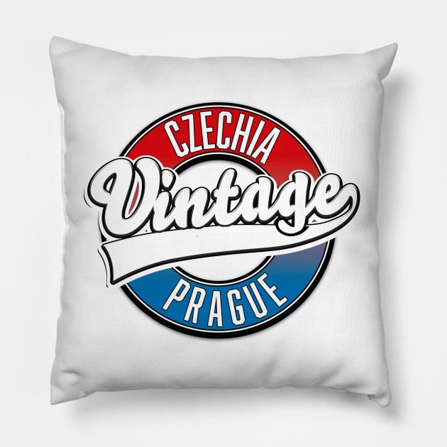 Czechia Prague vintage logo Pillow by nickemporium1