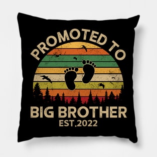 Promoted To Big Brother Est 2022 Pregnancy Announcement Vintage Pillow