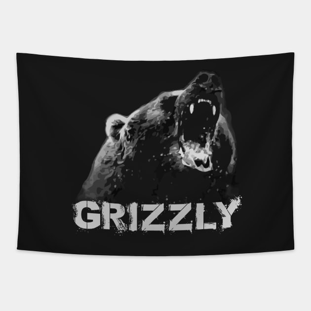 Grizzly Bear Tapestry by Abili-Tees