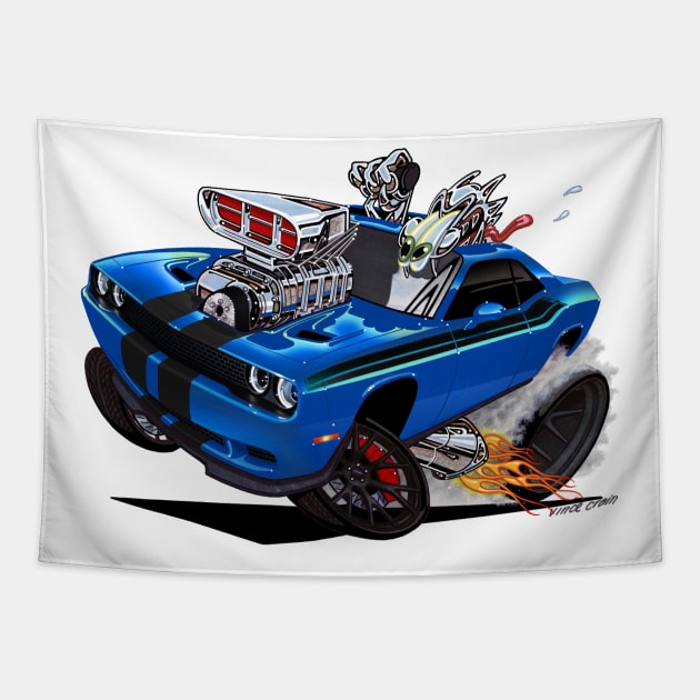 blue Challenger HELLCAT Tapestry by vincecrain