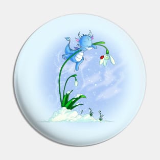 Christmas snowdrop dragon Pin