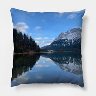 Mountain Reflection and Calm Waters Pillow