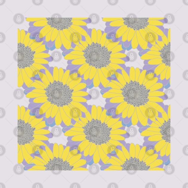 Yellow Daisy Floral Pattern by ellenhenryart