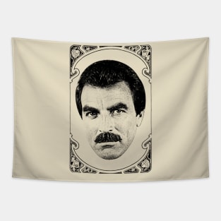 Tom Selleck 90s Aesthetic Design Tapestry