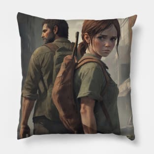 The Last of Us fan art - Joel and Ellie Pillow