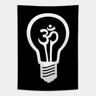 Om Meditation Lightbulb (White) Tapestry