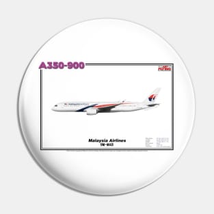 Airbus A350-900 - Malaysia Airlines (Art Print) Pin