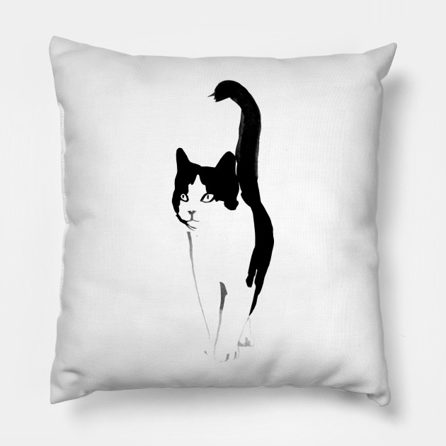 Walking Cat Cat Pillow Teepublic