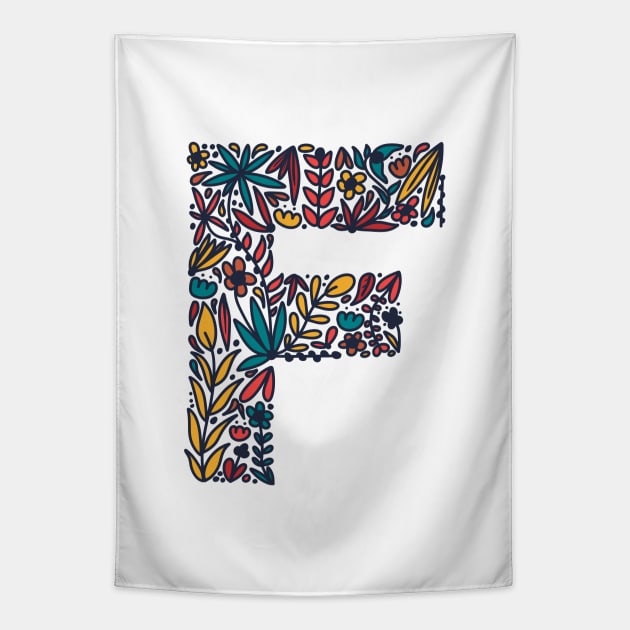 Tropical Letter F Tapestry by Cascade Patterns