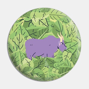 Cattle in Leaves Pin