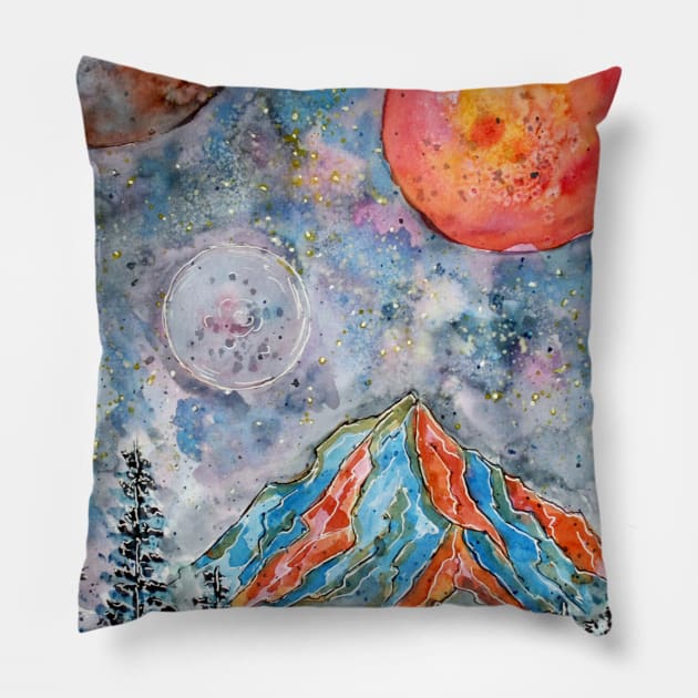 Starry Cold Night Pillow by ZeichenbloQ