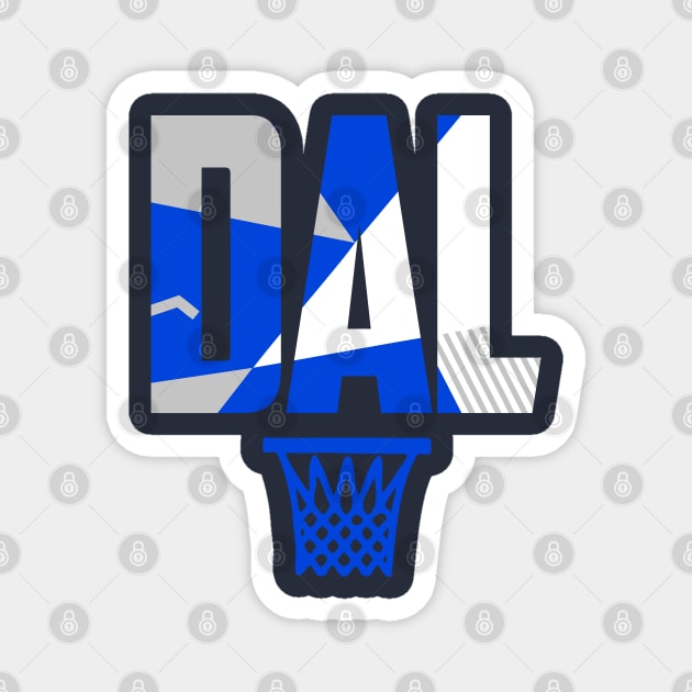 Dallas Throwback Basketball DAL Magnet by funandgames