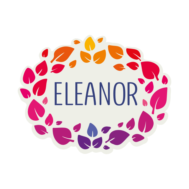 Eleanor name with colorful leaves by WildMeART