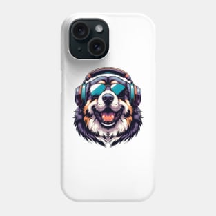 Central Asian Shepherd Dog as Smiling DJ in Japanese Art Style Phone Case