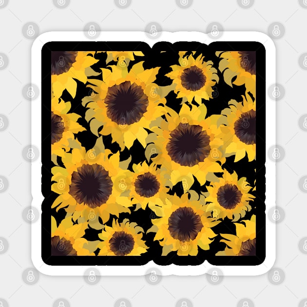 watercolor sunflowers Magnet by Serotonin