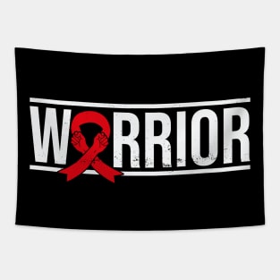 Hemophilia Warrior with Red Awareness Ribbon Tapestry